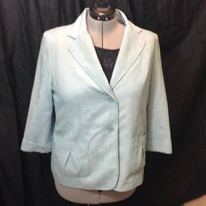 Teal baby blue Alfred Dunner pastel blazer set 16